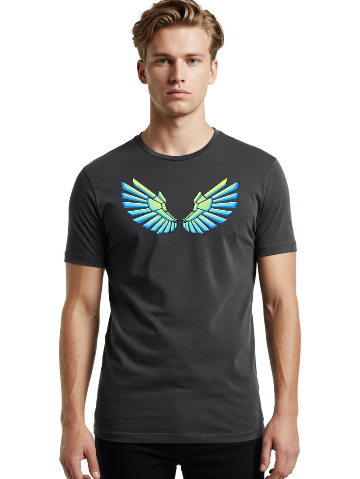 Crystal-Wings-5 Mens Graphic Tee, 100% Cotton, Casual Summer Wear