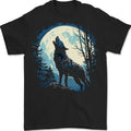 Moonlit Howling Wolf Fantasy Mens T-Shirt 100% Cotton