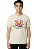 Kawaii-Flower Mens Graphic Tee, 100% Cotton, Casual Summer Wear
