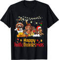 Halloween Christmas Happy Hallothanksmas Dachshund Dog Lover T-Shirt