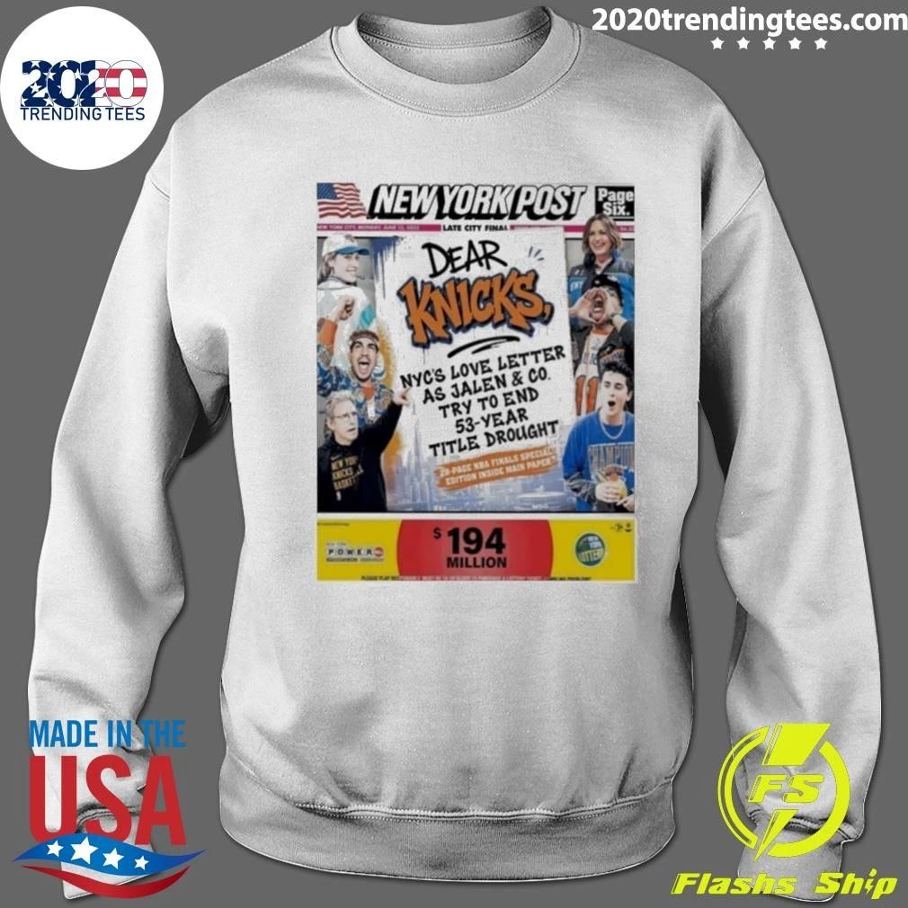 Jalen Brunson New York Knicks Dear Knicks Love Letter 2026 NBA Finals Shirt