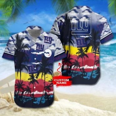 Personalized New York Giants Sunset Beach Vibes Hawaiian Shirt