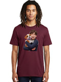 Man-Hugging-Dog Mens Graphic Tee, 100% Cotton, Casual Summer Wear