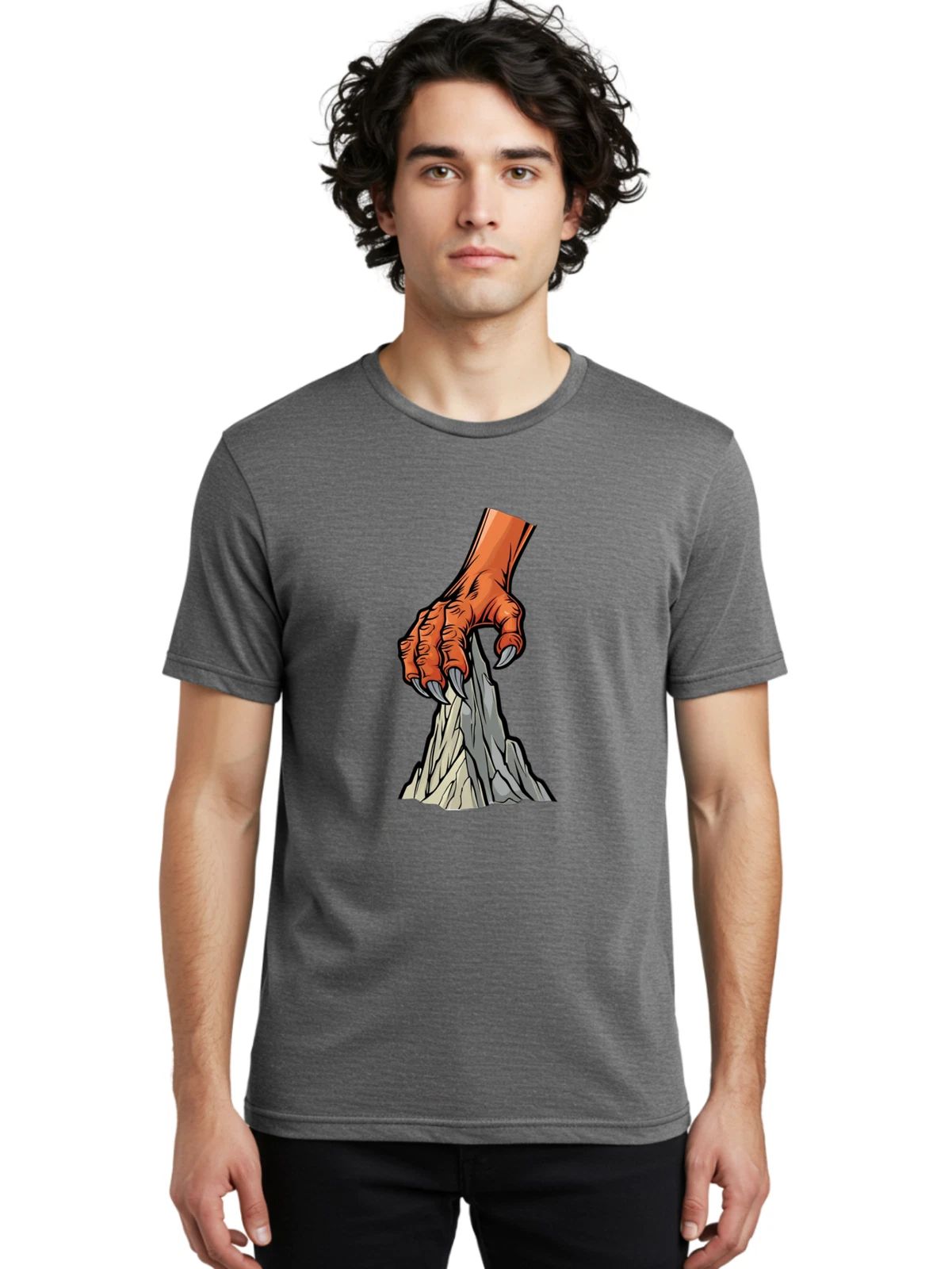 Claw-Grasping-Rock Mens Graphic Tee, 100% Cotton, Casual Summer Wear