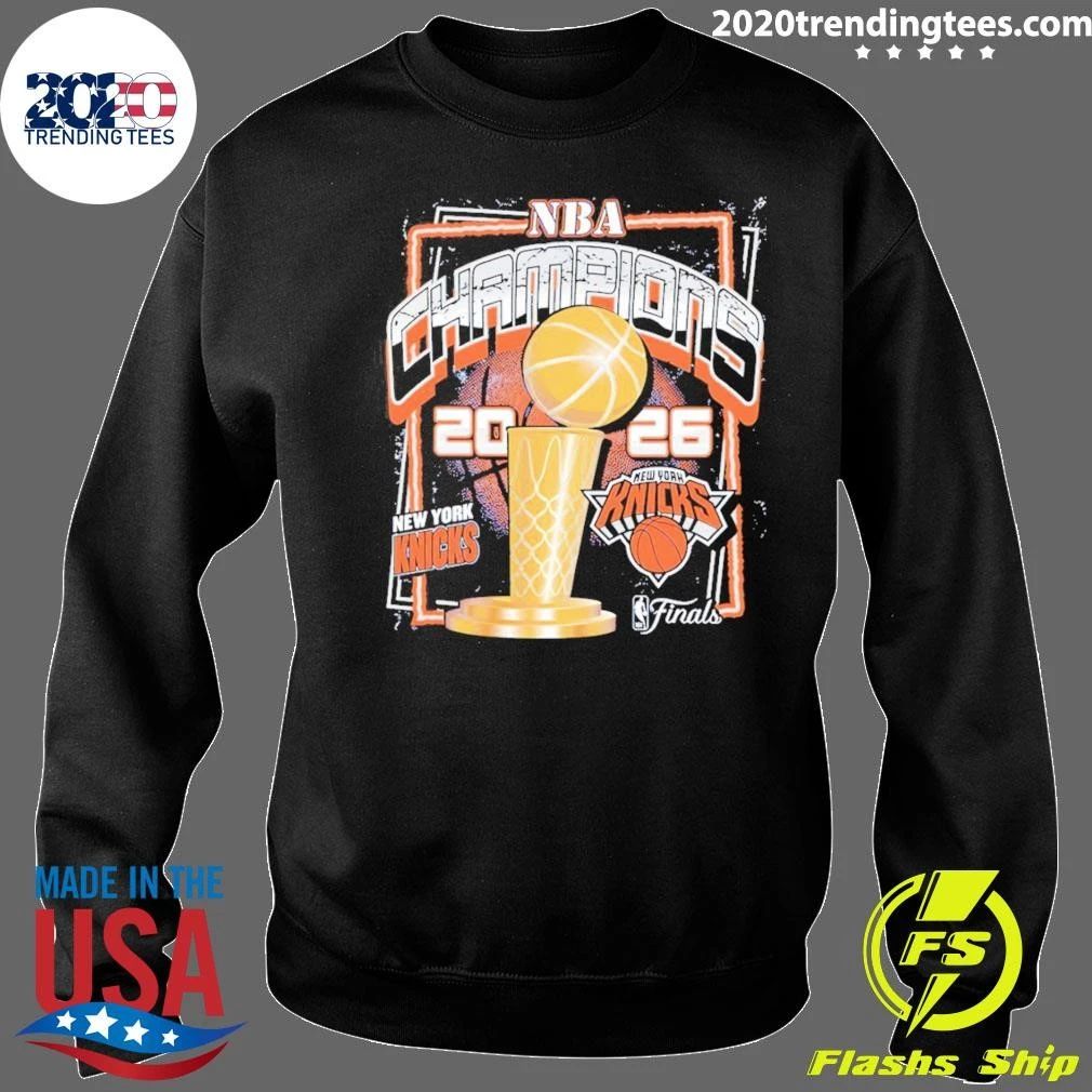 New York Knicks NBA Champions 2026 Finals Logo and Trophy Shirt