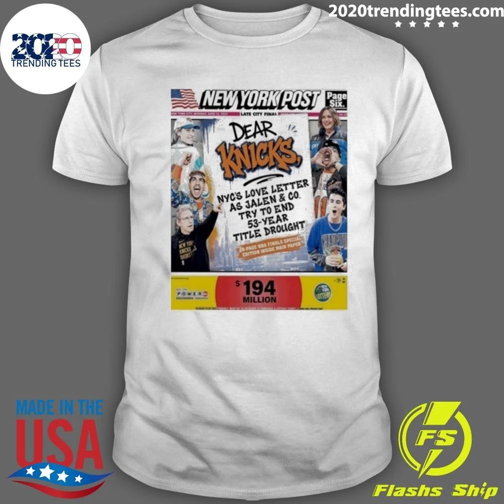 Jalen Brunson New York Knicks Dear Knicks Love Letter 2026 NBA Finals Shirt