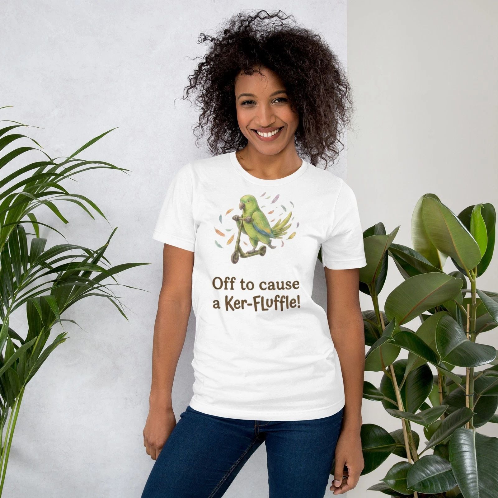 Funny Parrot T-Shirt - Off to Cause a Ker-Fluffle Shirt - Cute Bird Lover Gift