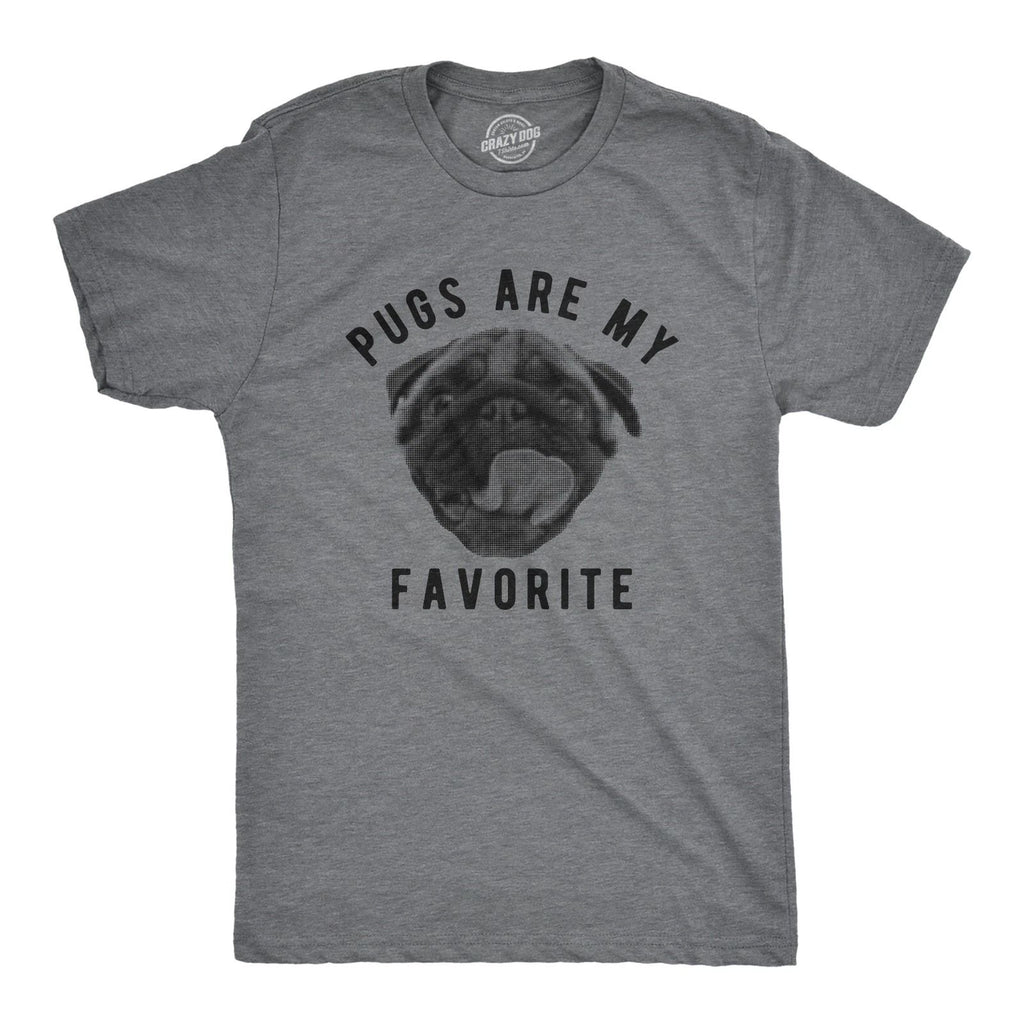 Mens Pugs Are My Favorite T Shirt Funny Pet Cute Puppy Lovers Tee for Guys