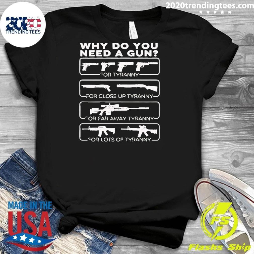 Why Do You Need A Gun For Tyranny For Close Up Tyranny For Far Away Tyranny Shirt