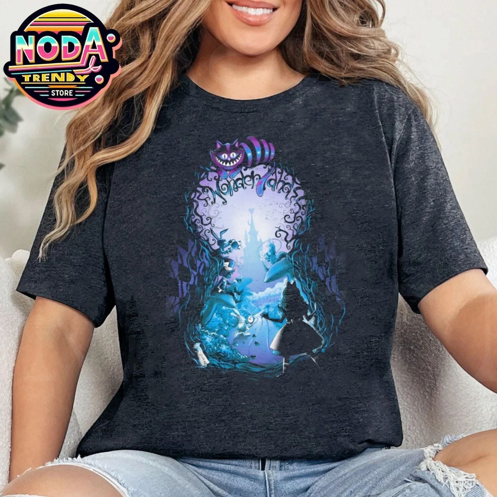 Vintage Alice Princess Cheshire Cat Silhouette Shirt, Retro Alice In Wond shirt
