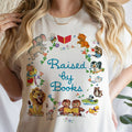 Raised by Books T-Shirt: Retro Teacher, Reading Lover Tee