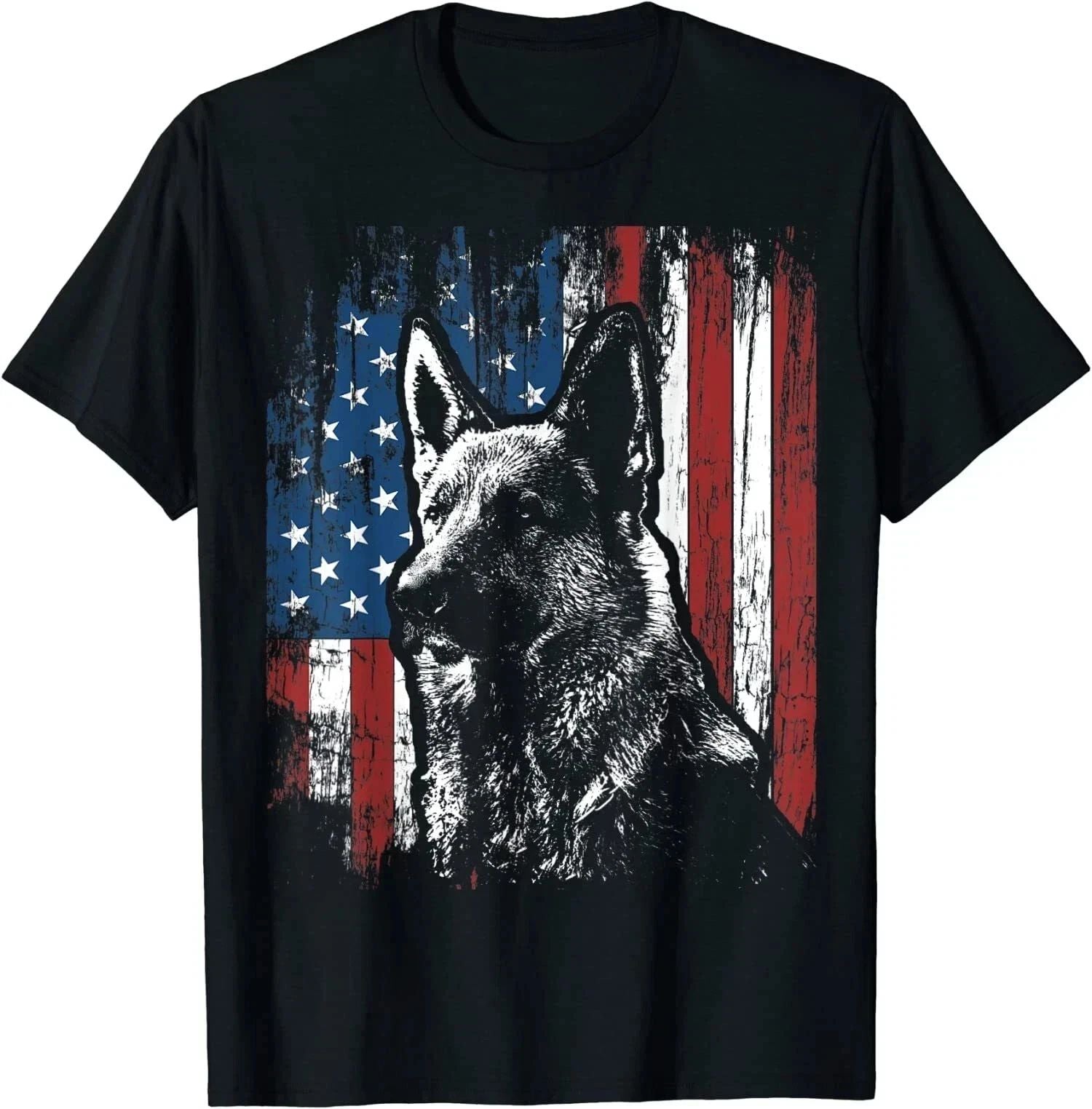 Patriotic German Shepherd Shirt American Flag Dog Lover Gift Tee