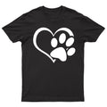 Paw Heart Mens T Shirt Animal Lovers Dog  Idea Funny Novelty Tee Top