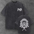 Mens War Bonnet Skull Tomahawk Oversized T Shirt Black Grunge Aesthetic S-2XL