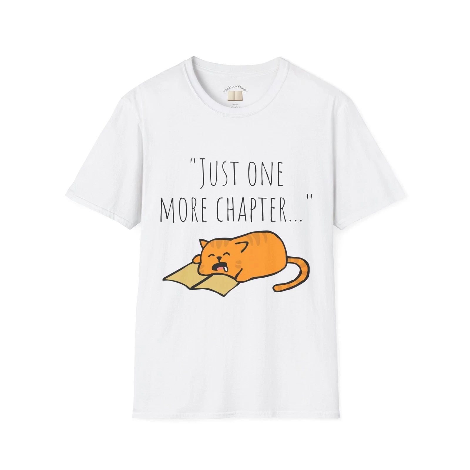 Cozy Cat Lovers T-Shirt: "Just One More Chapter..."