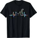 Heartbeat Cat Lover Animal Silhouette Cute Cat T-Shirt