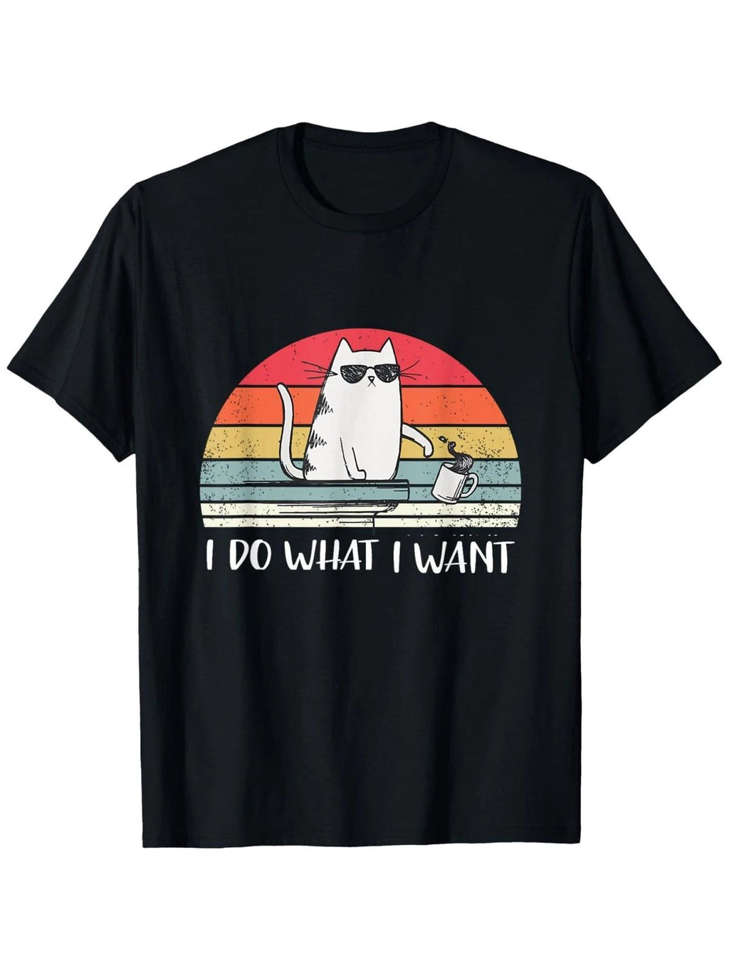 I Do What I Want Funny Black Cat Lovers T-Shirt,Suitable for Mens & Womens Outdo