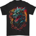 Dragon in Chains Fantasy Mens T-Shirt 100% Cotton