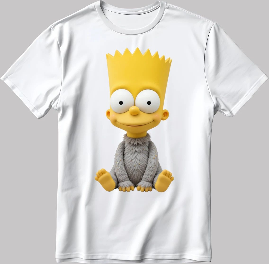 The Simpsons Cute baby Bart Short Sleeve White-Black Men / Women's DE316