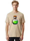 Potion-Bottle Mens Graphic Tee, 100% Cotton, Casual Summer Wear