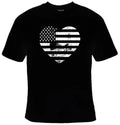 USA Flag Heart Shaped Patriotic Graphic T-shirt