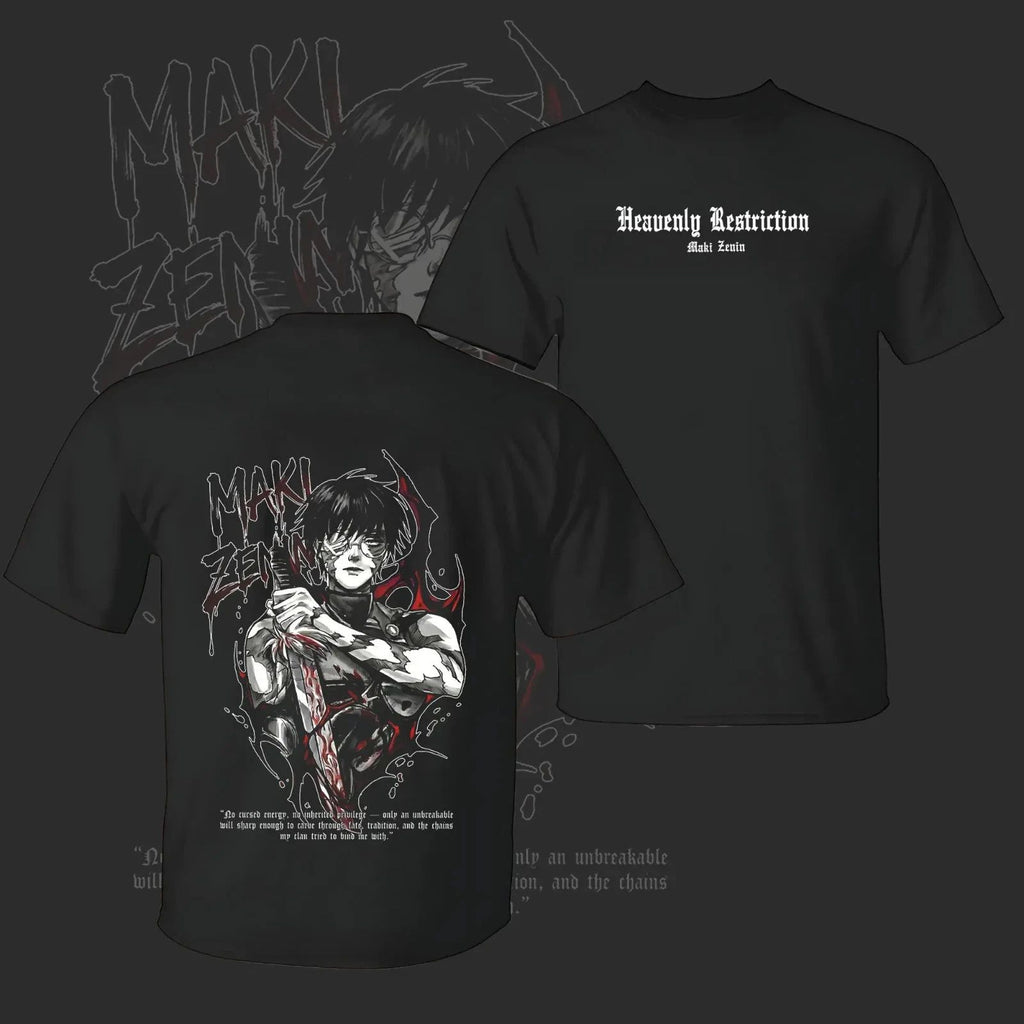 Vintage Maki Zenin Jujutsu Kaisen T-Shirt – Anime Tee, Dark Aesthetic Maki Manga
