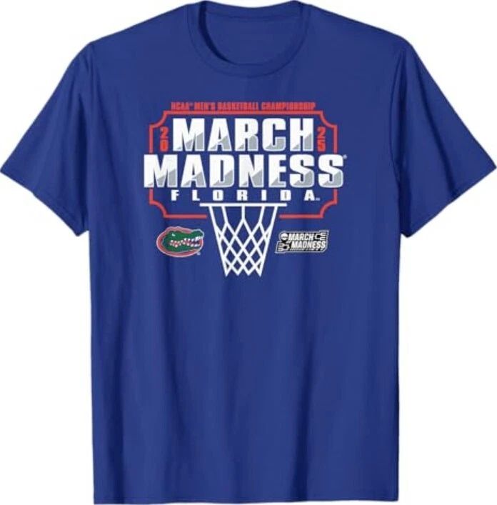Florida Gators March Madness 2025 Basketball Blue T-Shirt