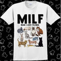 MILF Man I Love Felines Funny Cat Mom Dad Pet Lover T Shirt Meme Gif#11t