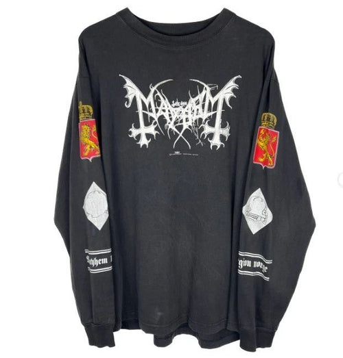 1994 MAYHEM DE MYSTERIIS DOM SATHANAS Vintage Long Sleeves Shirt Reprint