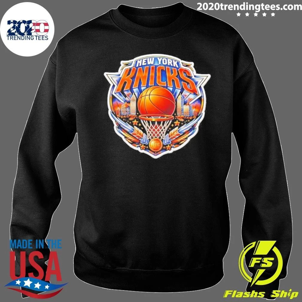 New York Knicks NBA Champions 2026 Logo Basketball Fan Skyline Shirt
