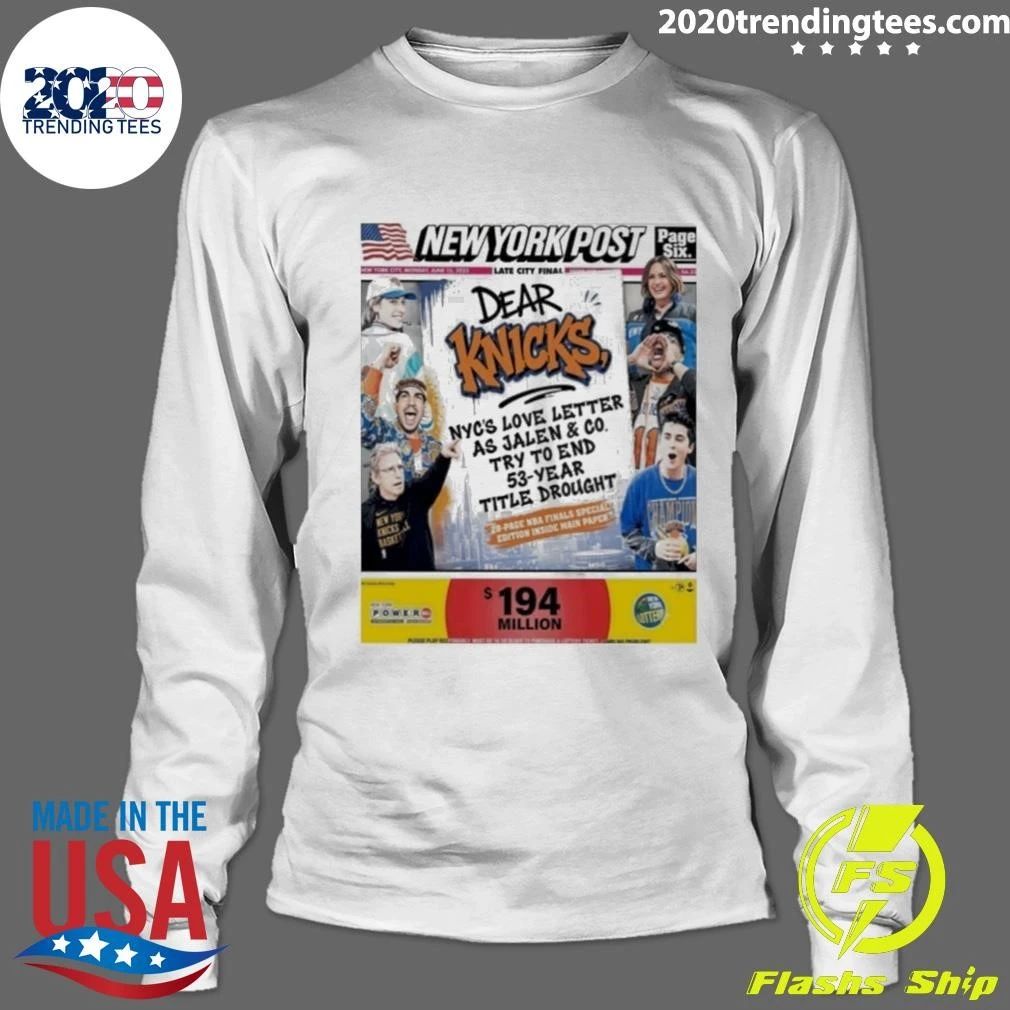 Jalen Brunson New York Knicks Dear Knicks Love Letter 2026 NBA Finals Shirt