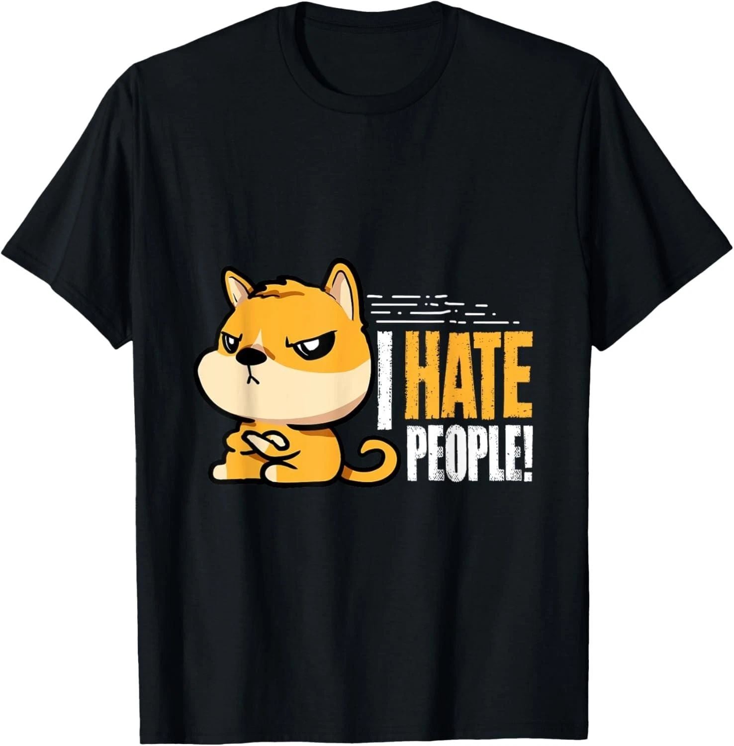 I Hate People Funny Sarcastic Dog Lover T-Shirt