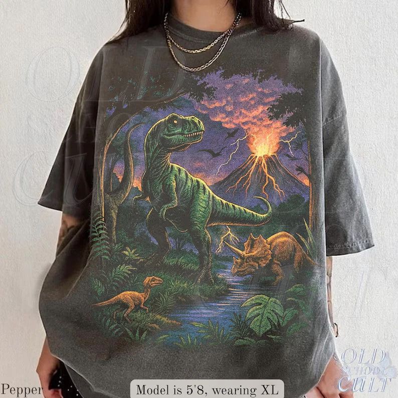 Vintage Dinosaur Comfort Tee Shirt Men Women Prehistoric Graphic Gift