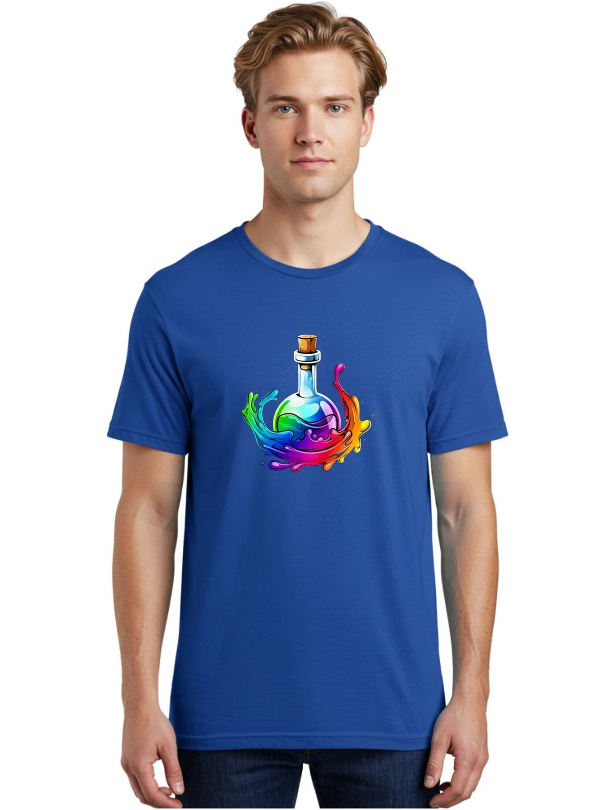 Potion-Bottle-6 Mens Graphic Tee, 100% Cotton, Casual Summer Wear