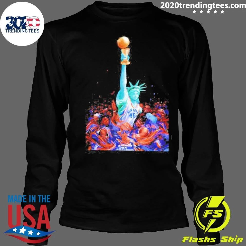 Statue Of Liberty New York Knicks 2026 NBA Champions 46 Basketball Fan Team Shirt