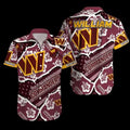 Personalized Washington Commanders Bold Hibiscus Hawaiian Shirt