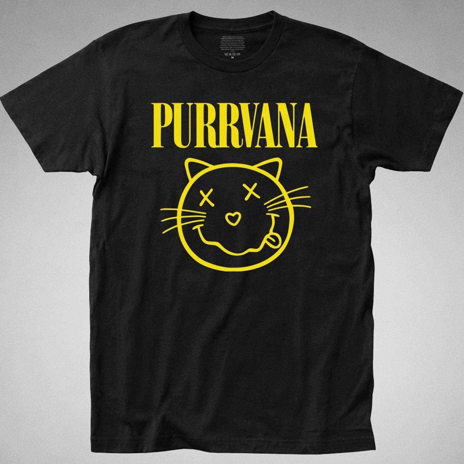 PURRVANA T-Shirt TEE cat grunge kurt funny parody grunge is dead 90s cobain purr