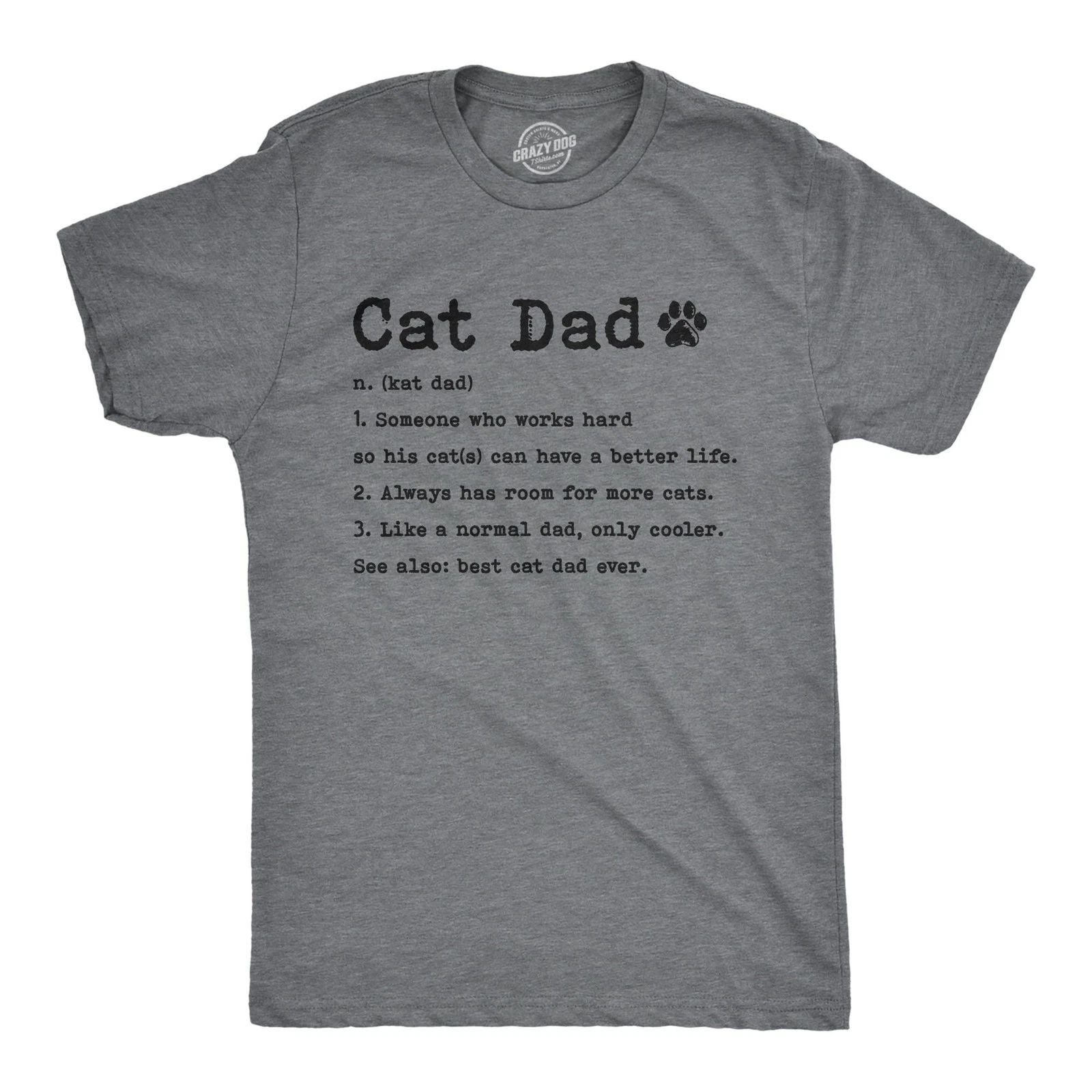 Mens Cat Dad Definition T Shirt Funny Father's Day Pet Kitty Animal Lover