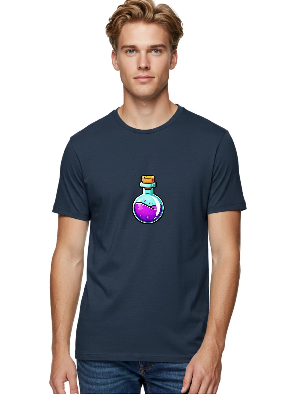 Potion-Bottle-7 Mens Graphic Tee, 100% Cotton, Casual Summer Wear