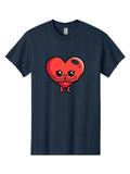 Kawaii-Heart Mens Graphic Tee, 100% Cotton, Casual Summer Wear