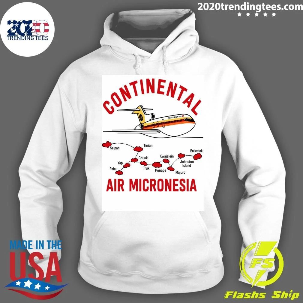 Boeing 727 Continental Air Micronesia Airplane And Route Map Vintage Shirt