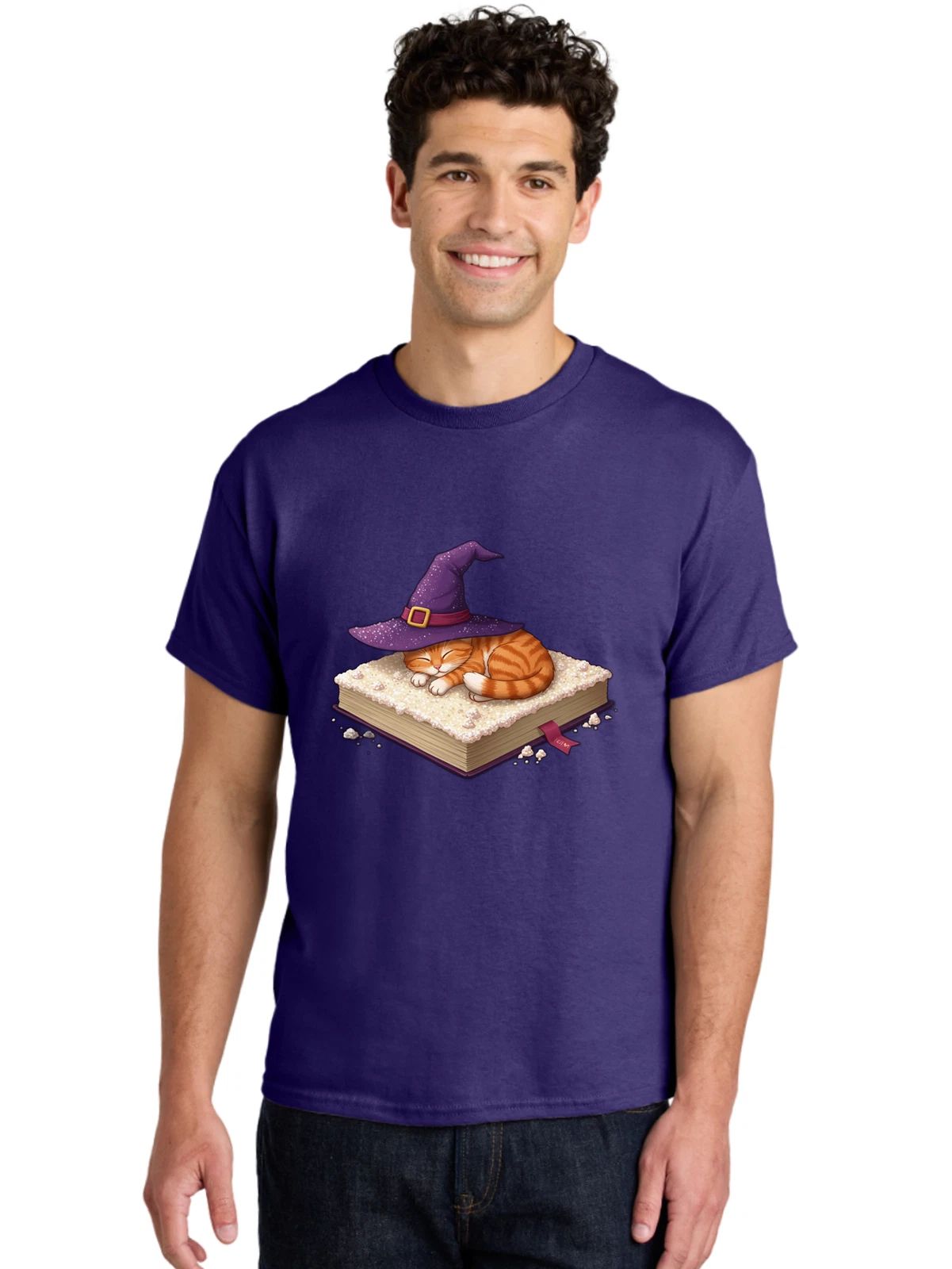 Sleeping-Orange-Cat Mens Graphic Tee, 100% Cotton, Casual Summer Wear