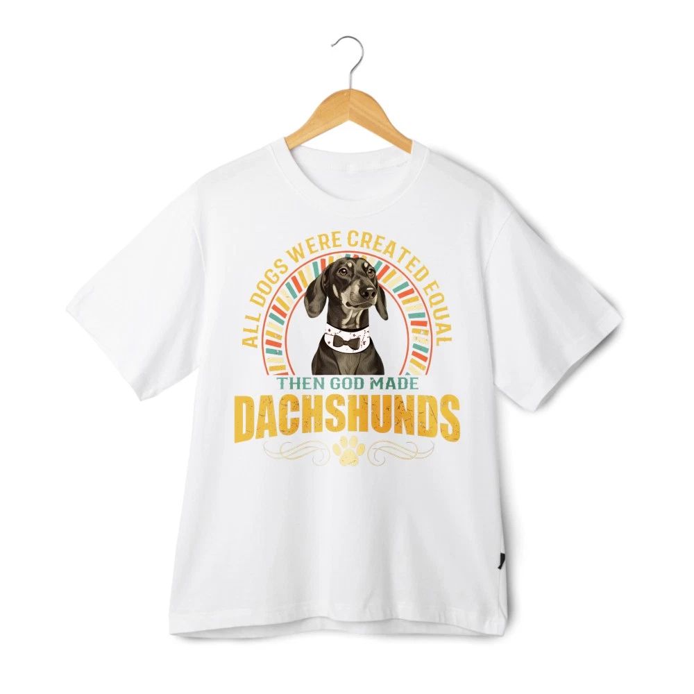Unisex Retro Dachshund Graphic T-Shirt Soft Cotton Vintage Dog Lover Casual Wear