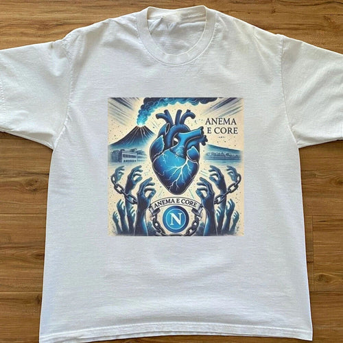 Anema e Core Cuore Partenopeo Napoli Champions 2025 T-Shirt S-3XL