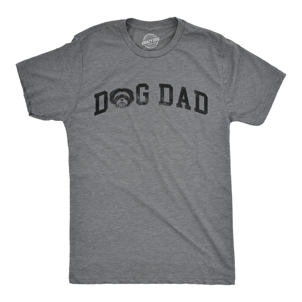 Mens Dog Dad Shih Tzu T Shirt Funny Cute Puppy Pet Shih Tzus Lover Tee for Guys