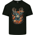 A Fantasy Deer With Flowers Mens Cotton T-Shirt Tee Top