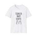 Tired But Cute Cat T-Shirt, Funny Cat Tee, Unisex Softstyle T-Shirt