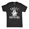 Mens Sheet Happens T Shirt Funny Halloween Ghost Costume Joke Tee for Guys