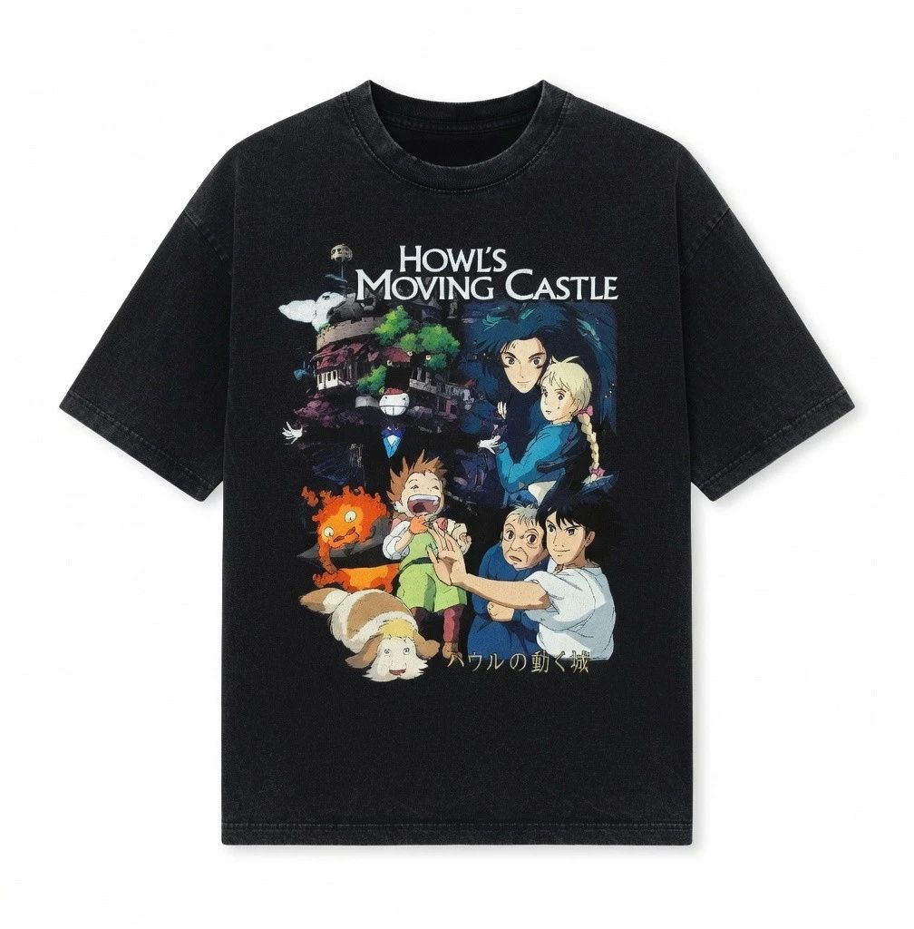 T-Shirt Fantasy Anime Style Magic Castle Cartoon Graphic Tee
