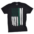 Mens Shamrock USA Flag T Shirt Cute Irish American Tee for Guys